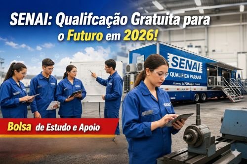 Estudantes em laboratório técnico do SENAI Brasil aprendendo tecnologia industrial
